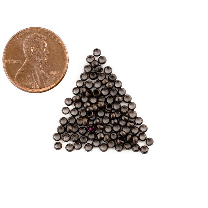 Bronze Round Crimp Beads (2.5mm, Set of 100) - The Bead Chest