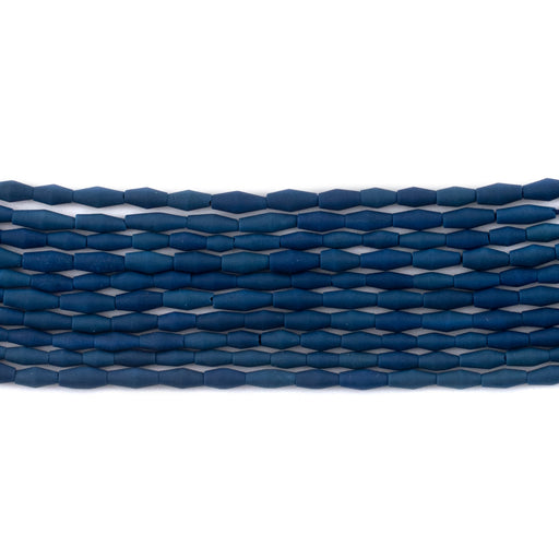 Lapis-Style Afghan Stone Rice Beads (4x2mm) - The Bead Chest