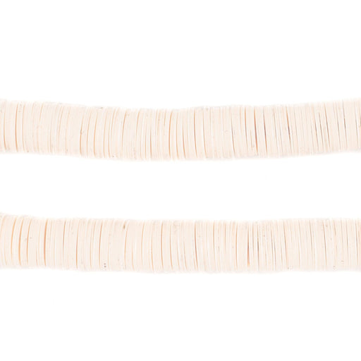 Cream Vinyl Phono Record Beads (8mm) - The Bead Chest