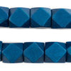 Azul Blue Diamond Cut Natural Wood Beads (17mm)