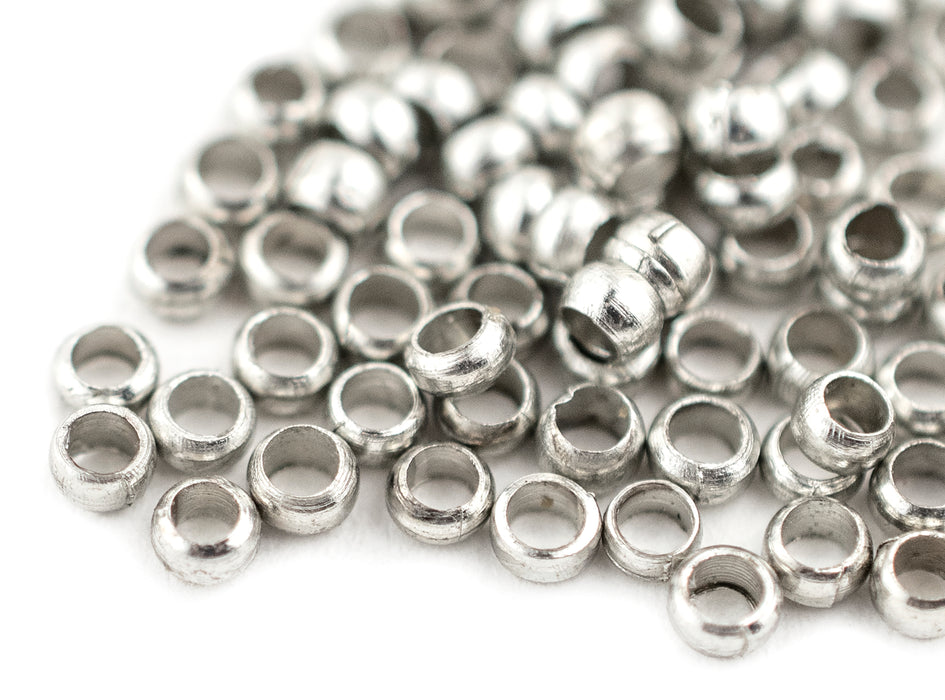 Silver Round Crimp Beads (2.5mm, Set of 100) - The Bead Chest