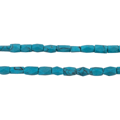 Dark Blue Turquoise-Style Faceted Afghani Stone Beads (6x4mm) - The Bead Chest