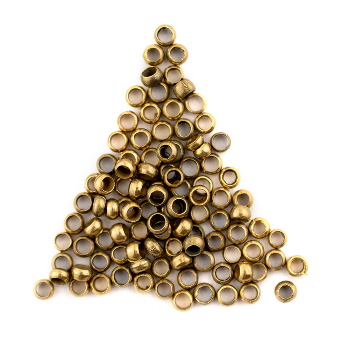 Brass Round Crimp Beads (2.5mm, Set of 100) - The Bead Chest