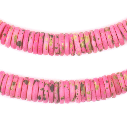 Tourmaline Pink Bone Button Beads (10mm) - The Bead Chest