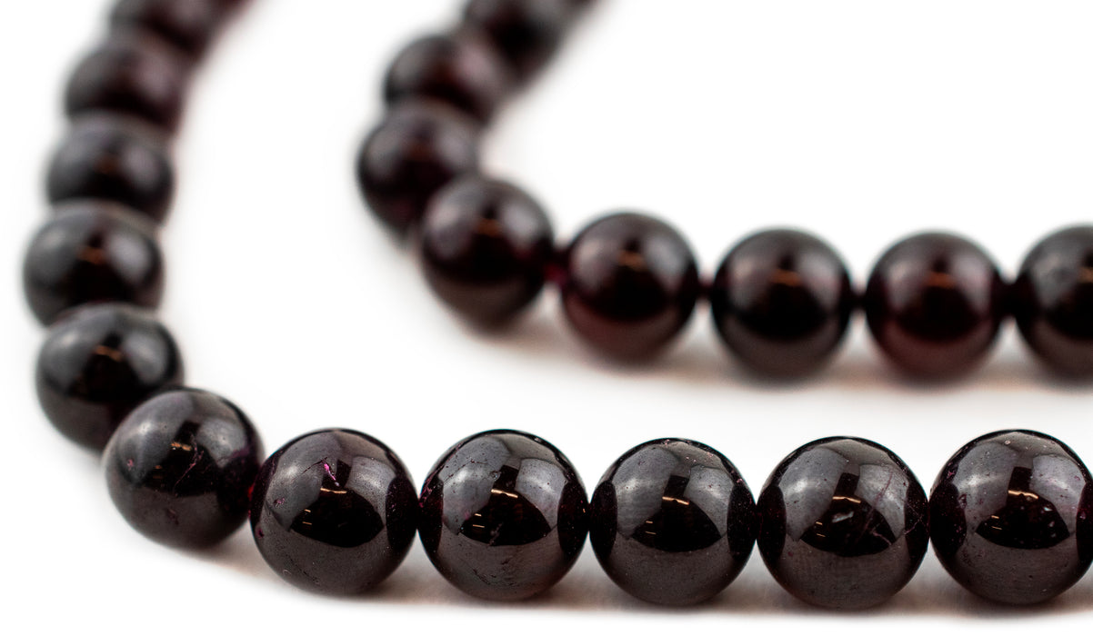 Graduated Round Garnet Beads (10-12mm) - The Bead Chest