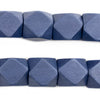 Cobalt Blue Diamond Cut Natural Wood Beads (17mm)