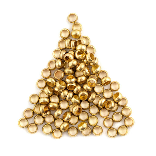 Round Brass Crimp Beads (4mm, Set of 100) - The Bead Chest