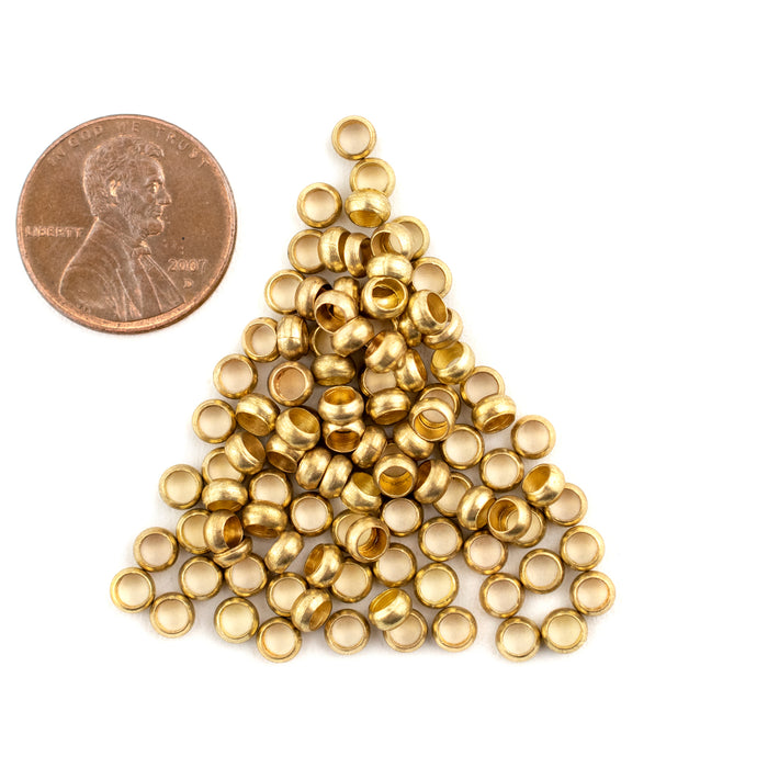 Round Brass Crimp Beads (4mm, Set of 100) - The Bead Chest