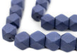 Cobalt Blue Diamond Cut Natural Wood Beads (20mm) - The Bead Chest