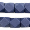Cobalt Blue Diamond Cut Natural Wood Beads (20mm)