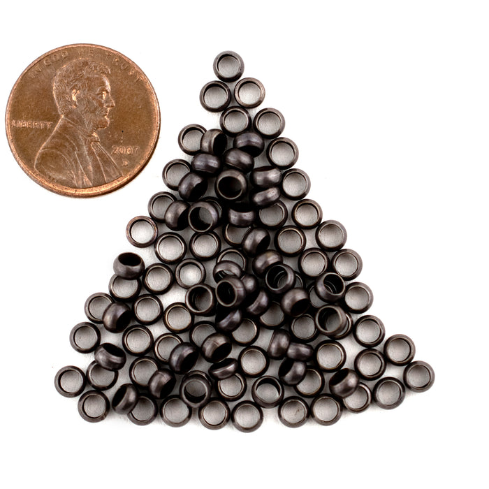 Gunmetal Round Crimp Beads (4mm, Set of 100) - The Bead Chest