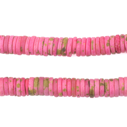Tourmaline Pink Bone Button Beads (6mm) - The Bead Chest