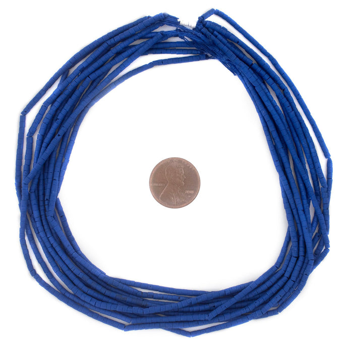 Lapis-Style Cylindrical Afghani Stone Heishi Beads (2mm, Single 13 Inch Strand) - The Bead Chest