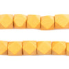 Yellow Diamond Cut Natural Wood Beads (12mm)