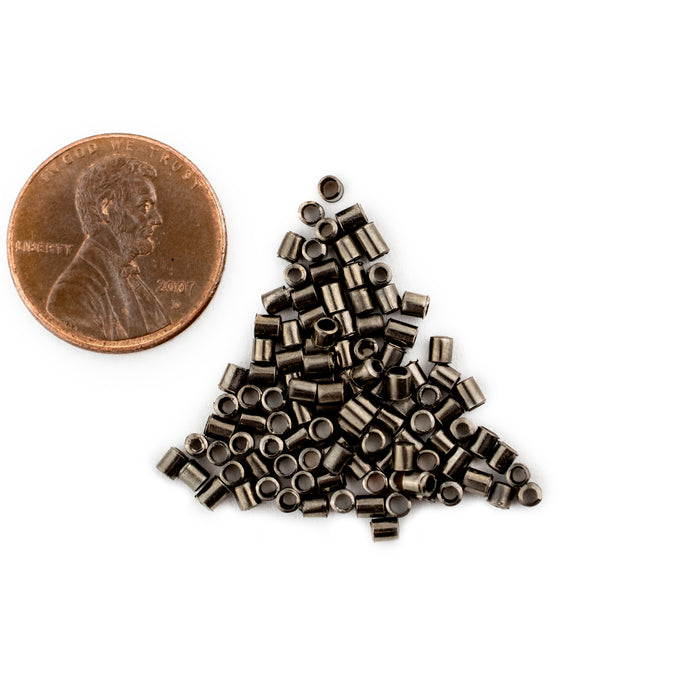 Gunmetal Tube Crimp Beads (1.5mm, Set of 100)