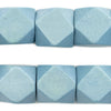 Light Blue Diamond Cut Natural Wood Beads (20mm)