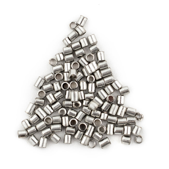 Silver Tube Crimp Beads (2mm, Set of 100) - The Bead Chest