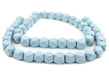 Light Blue Diamond Cut Natural Wood Beads (17mm) - The Bead Chest