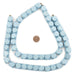 Light Blue Diamond Cut Natural Wood Beads (15mm) - The Bead Chest