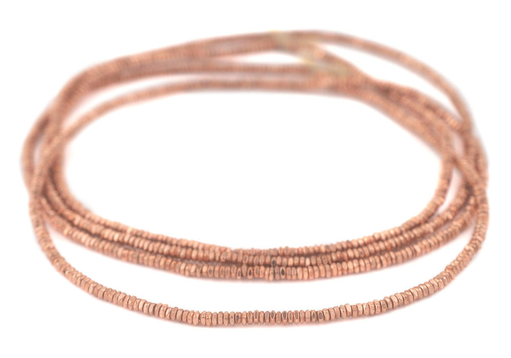 Copper Faceted Square Heishi Beads (3mm) - The Bead Chest