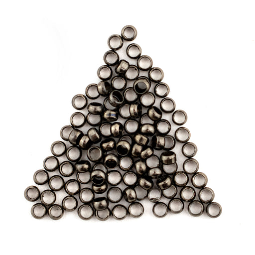 Gunmetal Round Crimp Beads (3mm, Set of 100) - The Bead Chest
