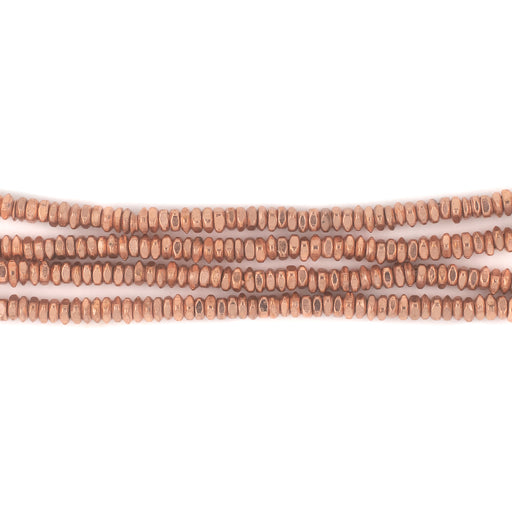 Copper Faceted Square Heishi Beads (3mm) - The Bead Chest