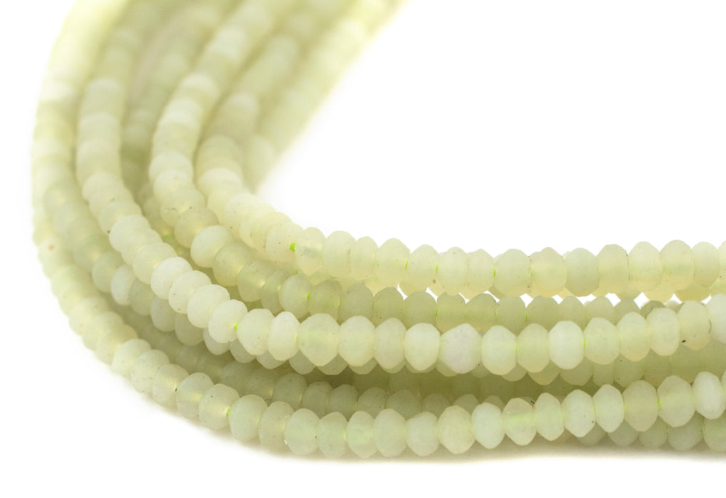 Milky Green Jade Saucer Beads (4mm) - The Bead Chest