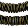Olive Green Disk Coconut Shell Beads (20mm)