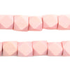 Pink Diamond Cut Natural Wood Beads (12mm)