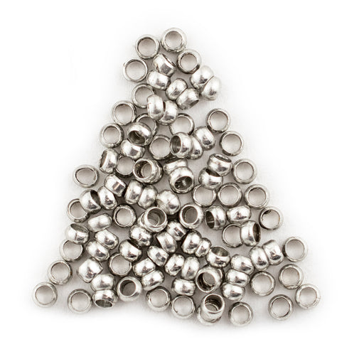 Silver Round Crimp Beads (3mm, Set of 100) - The Bead Chest