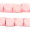 Pink Diamond Cut Natural Wood Beads (17mm)