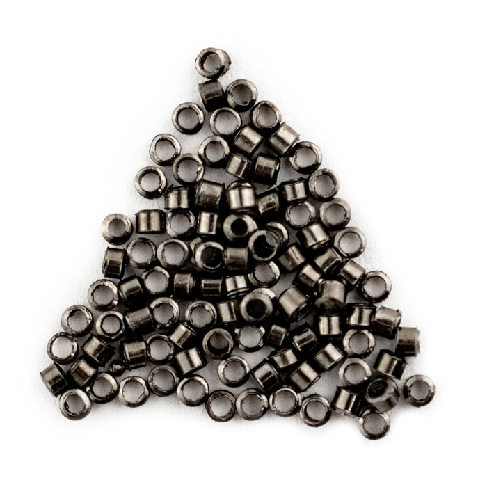 Gunmetal Tube Crimp Beads (1.5mm, Set of 100) - The Bead Chest