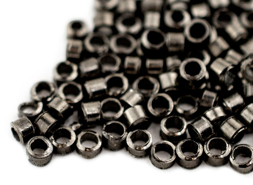 Gunmetal Tube Crimp Beads (1.5mm, Set of 100) - The Bead Chest