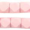 Pink Diamond Cut Natural Wood Beads (20mm)