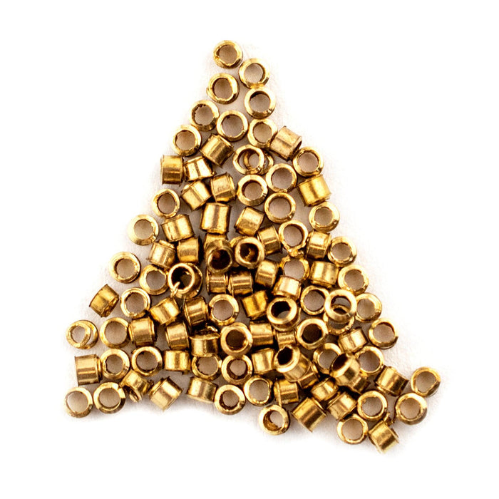 Brass Tube Crimp Beads (1.5mm, Set of 100) - The Bead Chest