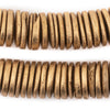 Gold Disk Coconut Shell Beads (20mm)