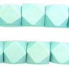 Mint Green Diamond Cut Natural Wood Beads (20mm)