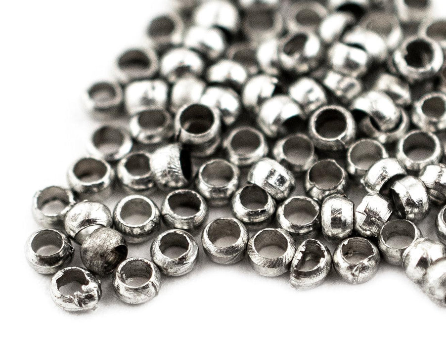 Silver Round Crimp Beads (2mm, Set of 100) - The Bead Chest