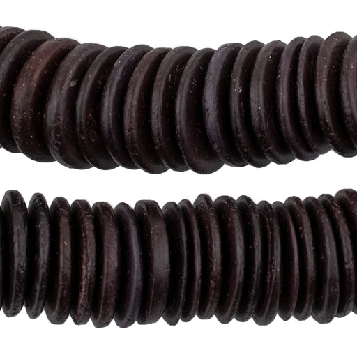 Dark Brown Disk Coconut Shell Beads (20mm)