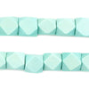 Mint Green Diamond Cut Natural Wood Beads (12mm)