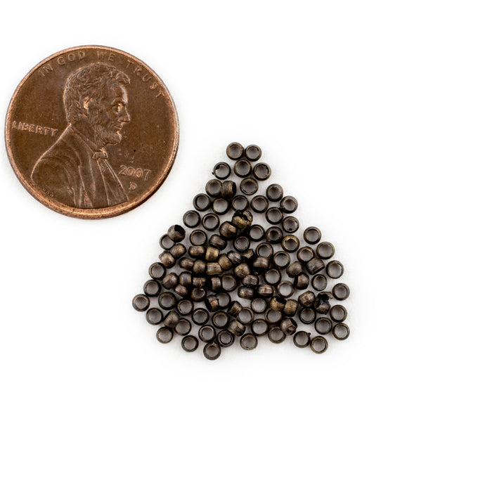 Bronze Round Crimp Beads (2mm, Set of 100) - The Bead Chest
