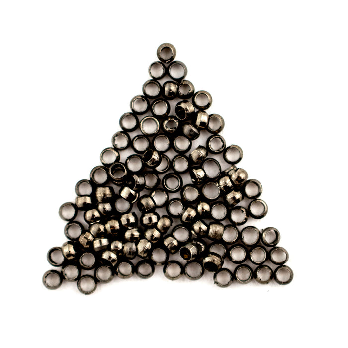 Gunmetal Round Crimp Beads (2mm, Set of 100) - The Bead Chest