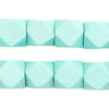 Mint Green Diamond Cut Natural Wood Beads (15mm)