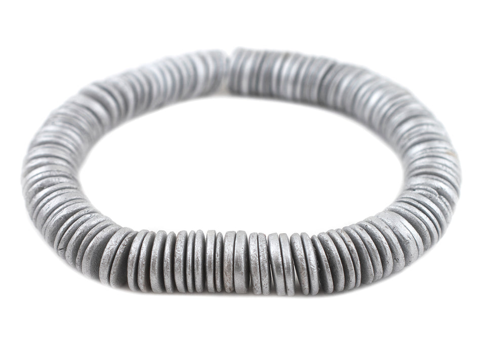 Silver Disk Coconut Shell Beads (20mm) - The Bead Chest