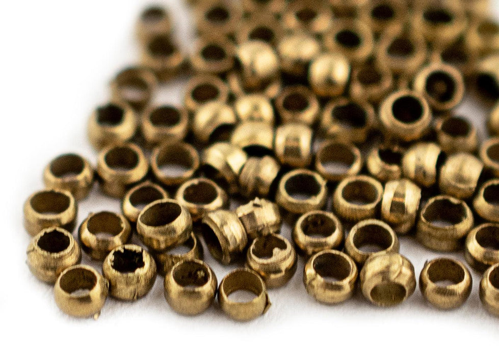 Round Brass Crimp Beads (2mm, Set of 100) - The Bead Chest