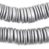 Silver Disk Coconut Shell Beads (20mm)