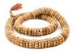Light Brown Carved Disk Bone Mala Beads (14mm) - The Bead Chest