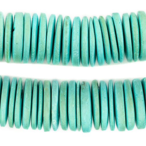 Mint Green Disk Coconut Shell Beads (20mm) - The Bead Chest