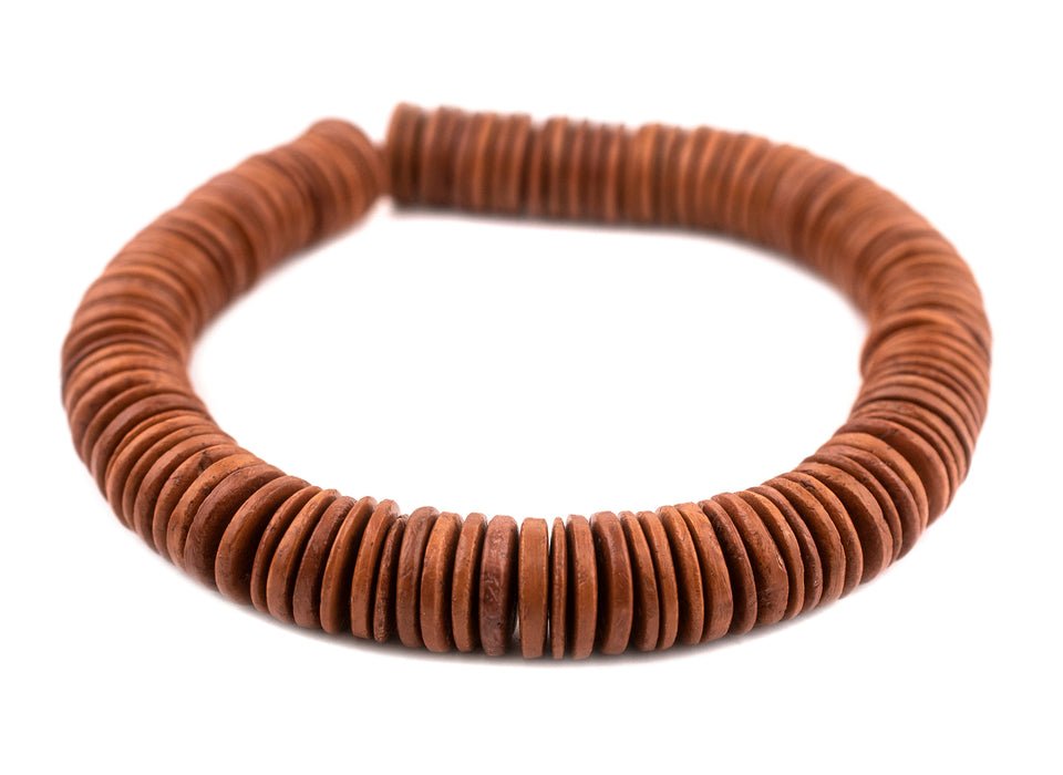 Light Brown Disk Coconut Shell Beads (20mm) - The Bead Chest