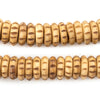 Light Brown Carved Disk Bone Mala Beads (14mm)